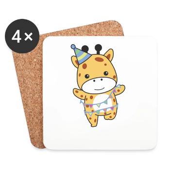 Giraffe for birthday for children a gift - Coasters (set of 4) - white - Front