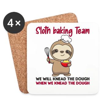 Sloth baking Team lustige Faultiere backen Kuchen - Untersetzer (4er-Set) - Weiß - Vorne