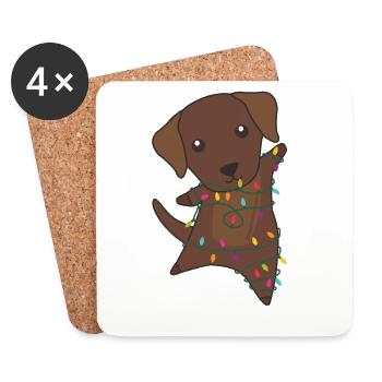 Labrador Christmas Snow Winter Animals Dogs - Coasters (set of 4) - white - Front