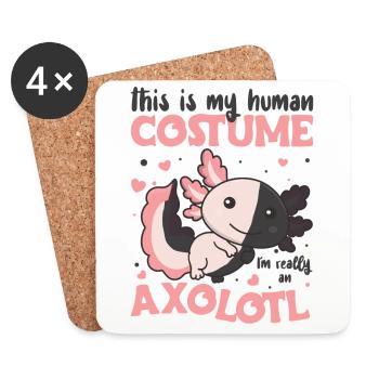 C’est mon costume humain im vraiment un axolotl - Dessous de verre (lot de 4) - blanc - Devant