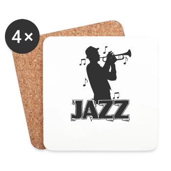 Saxophoniste Jazz Musique Son - Dessous de verre (lot de 4) - blanc - Devant