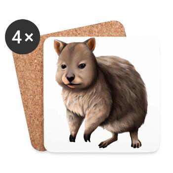 Quokka - das niedliche Beuteltier - Untersetzer (4er-Set) - Weiß - Vorne