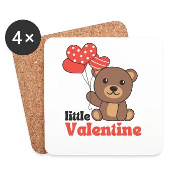 Bear for Valentine's Day little Valentine - Coasters (set of 4) - white - Front