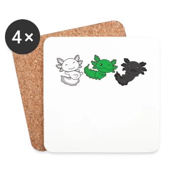 Neutrois Flag Pride LGBTQ Axolotl - Untersetzer (4er-Set) - Weiß - Vorne