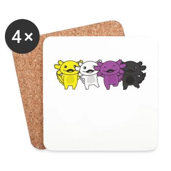 Nonbinary Flag Non Binary Pride LGBTQ Axolotl - Untersetzer (4er-Set) - Weiß - Vorne