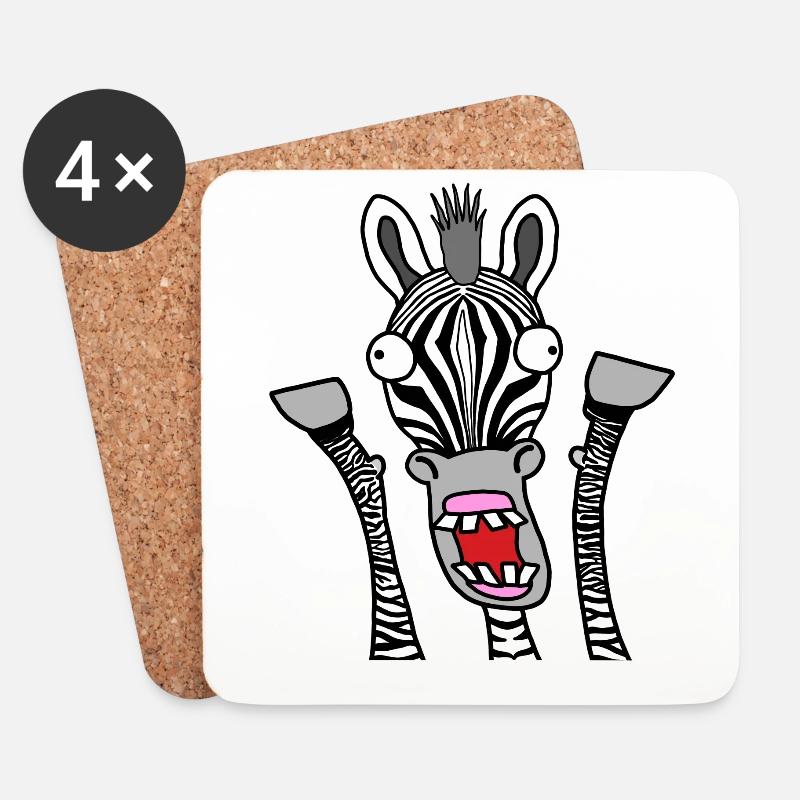 Zebra, ursprünglicher Schrei eines Zebras - Untersetzer (4er-Set) - Weiß