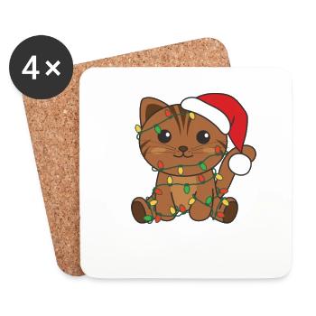 Cat Christmas Winter Animals Cats - Coasters (set of 4) - white - Front