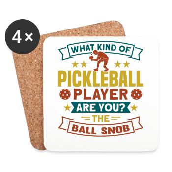 Ball Snob Pickleball Spieler Pickleball Design - Untersetzer (4er-Set) - Weiß - Vorne