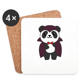 Panda Halloween Mignon Devil Enfants Vampire Costume - Dessous de verre (lot de 4) - blanc - Devant