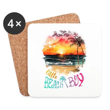 Little Beach Boy Summer Surfer Vibes - Untersetzer (4er-Set) - Weiß - Vorne