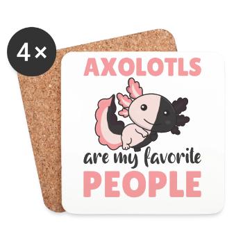 Axolotl are my favorite people sweet Axololt - Coasters (set of 4) - white - Front