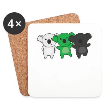 Neutrois Flag Pride LGBTQ Mignon Koala - Dessous de verre (lot de 4) - blanc - Devant