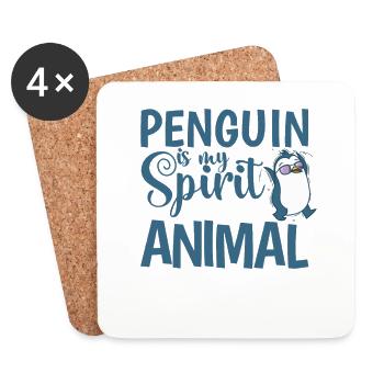 Penguin is my Spirit Animal Bird Antarctica - Dessous de verre (lot de 4) - blanc - Devant