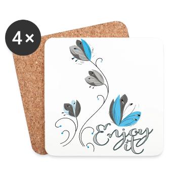 Enjoy it, Tulpenblüten - Untersetzer (4er-Set) - Weiß - Vorne