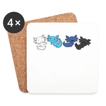 Transmasc Flag Pride LGBTQ Axolotl - Dessous de verre (lot de 4) - blanc - Devant