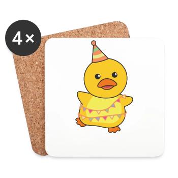 Duck for birthday for children a gift - Coasters (set of 4) - white - Front