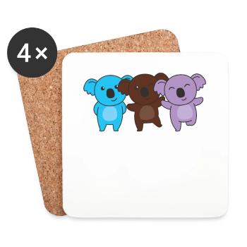 androsexual flag pride LGBTQ mignon koala - Dessous de verre (lot de 4) - blanc - Devant