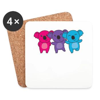 androgyn Flag Pride LGBTQ süßer Koala - Untersetzer (4er-Set) - Weiß - Vorne