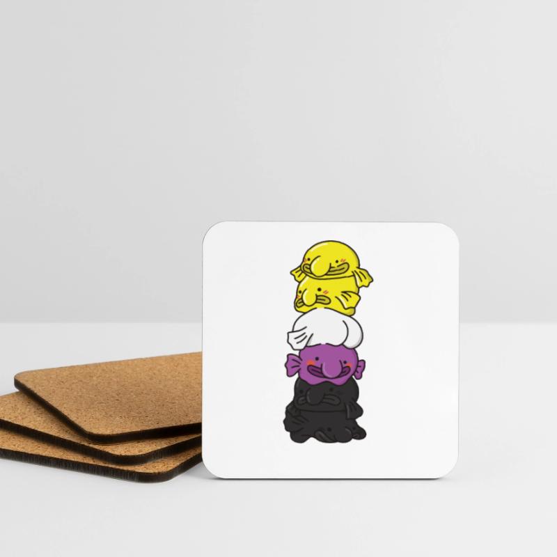 Nonbinary Flag Non Binary Pride LGBTQ Blobfisch Untersetzer (4er-Set)
