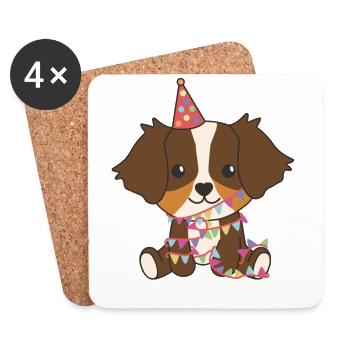 Berger australien pour un anniversaire pour les enfants - Dessous de verre (lot de 4) - blanc - Devant