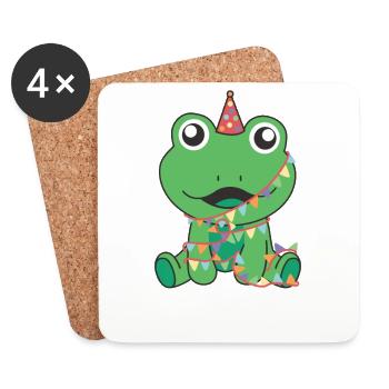 Grenouille pour anniversaire pour les enfants un cadeau - Dessous de verre (lot de 4) - blanc - Devant