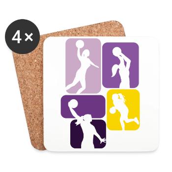 Frauen Basketball Mädchen Basketballspielerin - Untersetzer (4er-Set) - Weiß - Vorne