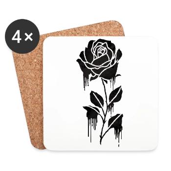 Finnish Goth Aesthetic Gothic Rose Drip Goth - Untersetzer (4er-Set) - Weiß - Vorne