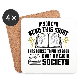 I Was Forced To Put My Book Down Reading - Coasters (set of 4) - white - Front