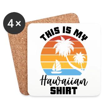 This Is My Hawaiian Luau Tropical Hawaii - Coasters (set of 4) - white - Front