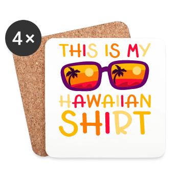 This Is My Hawaiian Luau Tropical Hawaii - Coasters (set of 4) - white - Front