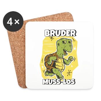 Bruder muss los - Untersetzer (4er-Set) - Weiß - Vorne