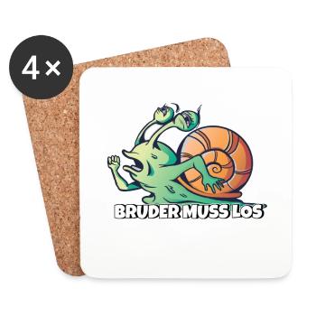 Bruder muss los - Untersetzer (4er-Set) - Weiß - Vorne
