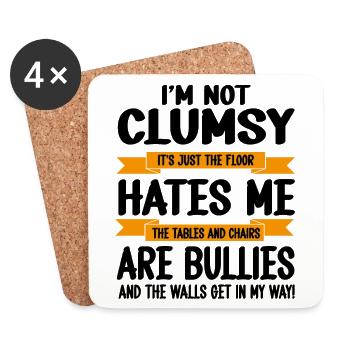 I'm Not Clumsy It's Floor Hates Me Tables Chairs A - Coasters (set of 4) - white - Front