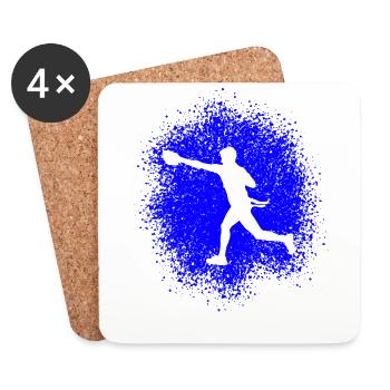 American Flag Football Players Men - Coasters (set of 4) - white - Front