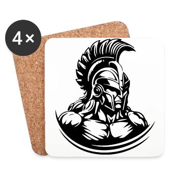 Spartan Warrior Gladiator Muskeln - Untersetzer (4er-Set) - Weiß - Vorne