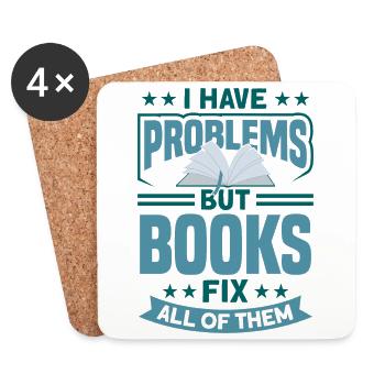Buchliebhaber Design mit Büchern für Literatur - Untersetzer (4er-Set) - Weiß - Vorne