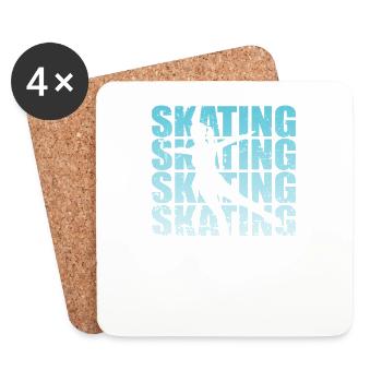 Ice Skating Sport Schlittschuhlaufen - Untersetzer (4er-Set) - Weiß - Vorne