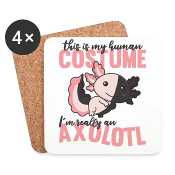 C’est mon costume humain im vraiment un axolotl - Dessous de verre (lot de 4) - blanc - Devant
