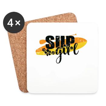 SUP Girl Stand up Paddle Meer - Untersetzer (4er-Set) - Weiß - Vorne
