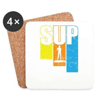 SUP Water Sports Stand up Paddle Sun - Coasters (set of 4) - white - Front