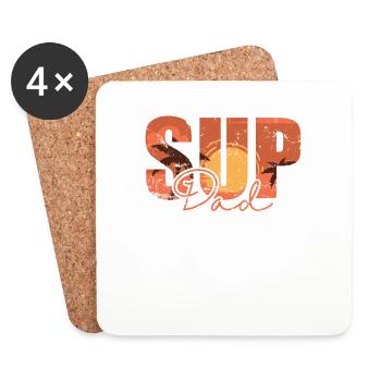 SUP Dad Stand up Paddle Balance halten - Untersetzer (4er-Set) - Weiß - Vorne