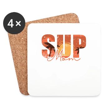 SUP Mom Stand up Paddle Balance - Coasters (set of 4) - white - Front