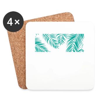 Palm Leaves Tree Holiday Beach - Dessous de verre (lot de 4) - blanc - Devant