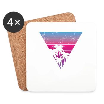Palm Coconut Holidays Beach - Coasters (set of 4) - white - Front