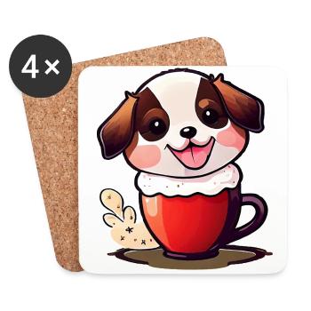 Le chien : le meilleur ami de l’homme - Dessous de verre (lot de 4) - blanc - Devant