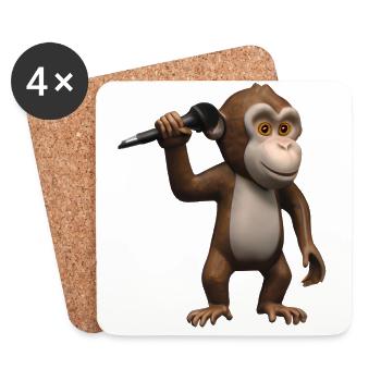 Singing Monkey - Coasters (set of 4) - white - Front