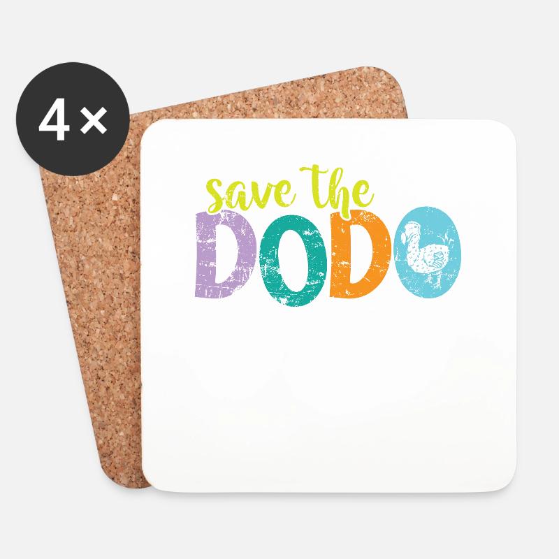Save the Dodo Vogel aus Mauritius - Untersetzer (4er-Set) - Weiß