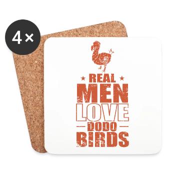 Real Men Love Dodo Birds Animal Bird - Coasters (set of 4) - white - Front