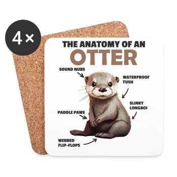 sweet otter explanation Anatomy of an otter - Coasters (set of 4) - white - Front
