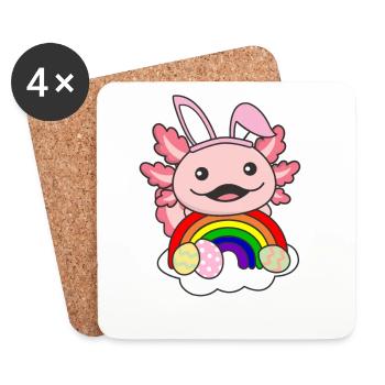 axolotls sucrés à Pâques avec œufs de Pâques axolotl - Dessous de verre (lot de 4) - blanc - Devant